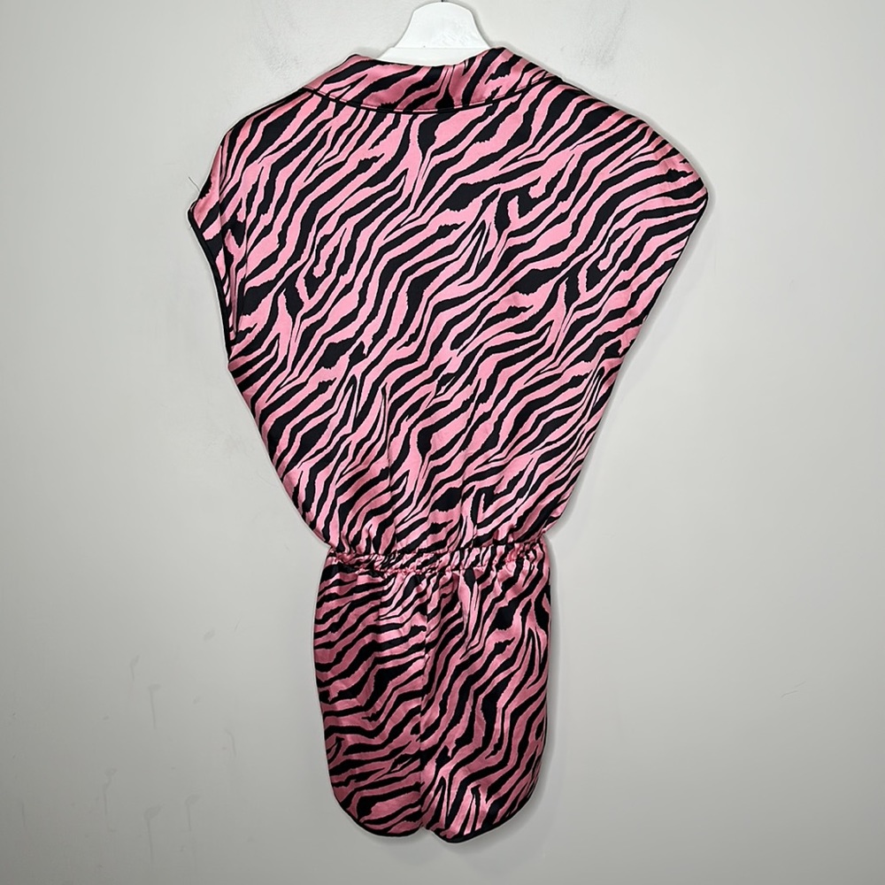 Victoria’s Secret Satin Pink Zebra Print Sleep Romper - Picture 8 of 12